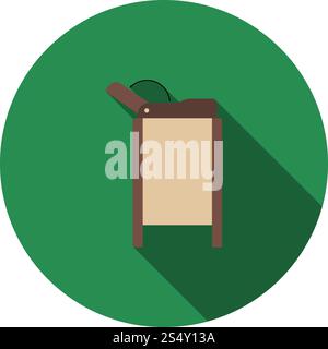 Baby Swaddle Table Icon. Flat Circle Stencil Design With Long Shadow. Vector Illustration. Stock Vector