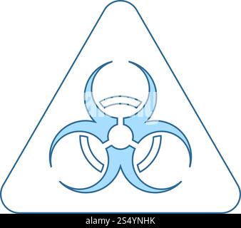 Icon Of Biohazard. Thin Line With Blue Fill Design. Vector Illustration. Stock Vector