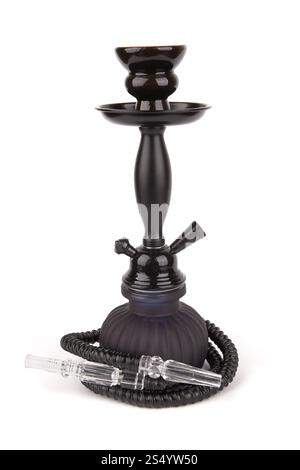 Black hookah isolated on white background Stock Photo