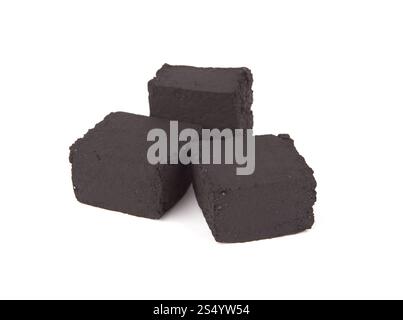 Coal for hookah isolated on white background Stock Photo