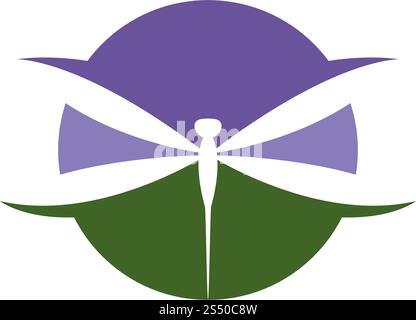 dragon fly logo icon vector Stock Vector