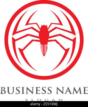 spider ilustration logo vector template Stock Vector