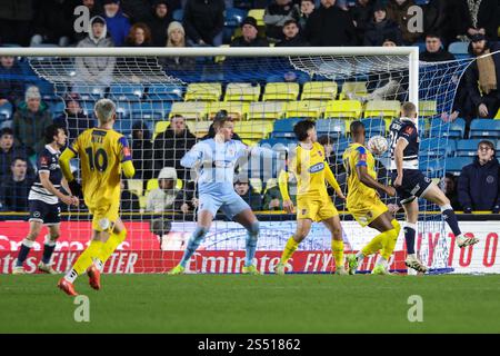 LONDON, UK - 13th Jan 2025:  Casper de Norre of Millwall scores his side's second goal during the FA Cup third round match between Millwall FC and Dagenham & Redbridge FC at The Den  (Credit: Craig Mercer/ Alamy Live News) Stock Photo