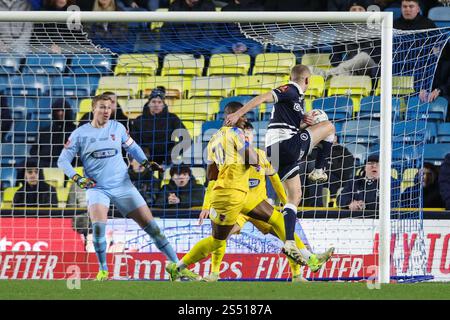 LONDON, UK - 13th Jan 2025:  Casper de Norre of Millwall scores his side's second goal during the FA Cup third round match between Millwall FC and Dagenham & Redbridge FC at The Den  (Credit: Craig Mercer/ Alamy Live News) Stock Photo