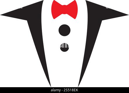 Tuxedo logo vector template ilustration Stock Vector