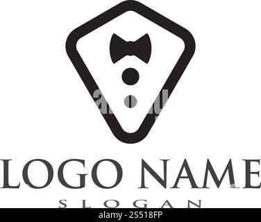 Tuxedo logo vector template ilustration Stock Vector