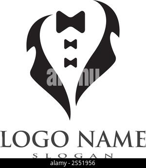 Tuxedo logo vector template ilustration Stock Vector