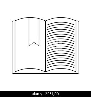 Icon of Open book with bookmark. Thin line design. Vector illustration ...