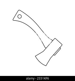 Icon of camping axe. Thin line design. Vector illustration. Stock Photo