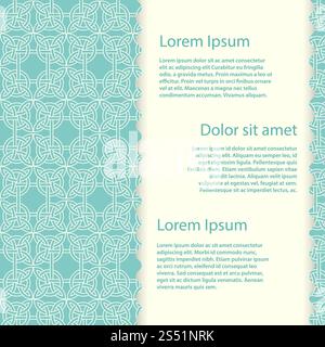 Vintage banner or poster template with vector celtic knots illustration. Vintage banner template with vector celtic knots Stock Vector