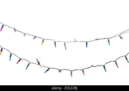 string wired bulbs on white background. Stock Photo