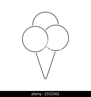 Ice cream icon. Thin line design. Vector illustration Stock Photo - Alamy