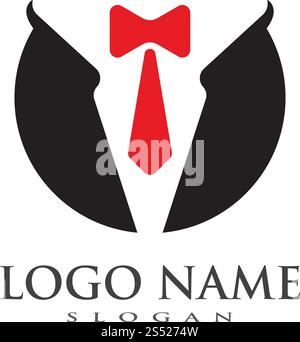 Tuxedo logo vector template ilustration Stock Vector