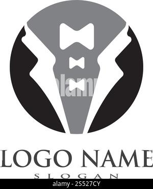Tuxedo logo vector template ilustration Stock Vector