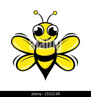 Bee Logo Design Concept. Abstract Creative Bee Icon. Stock Photo