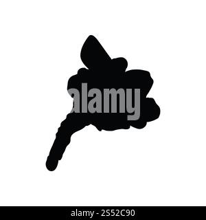 Snowboarder man silhouette. Black on white.  Vector illustration. Stock Photo