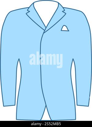 Mail Suit Icon. Thin Line With Blue Fill Design. Vector Illustration. Stock Vector