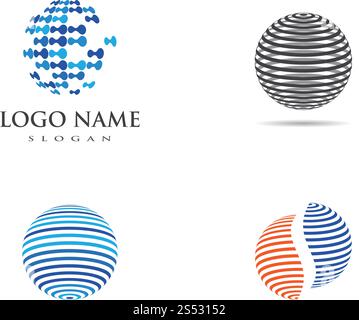 globe ilustration logo vector template Stock Vector
