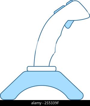 Joystick Icon. Thin Line With Blue Fill Design. Vector Illustration. Stock Vector