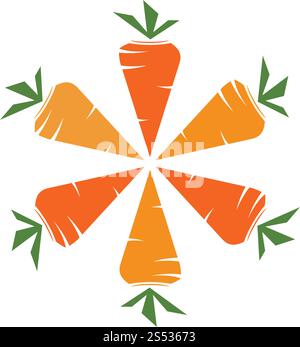 carrot ilustration logo vector template Stock Vector
