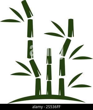 bamboo ilustration logo vector template Stock Vector
