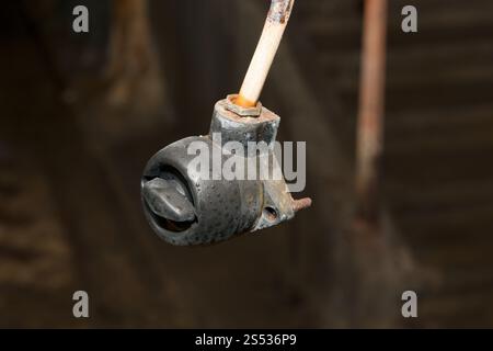 An old electric switch in bad shape Stock Photo