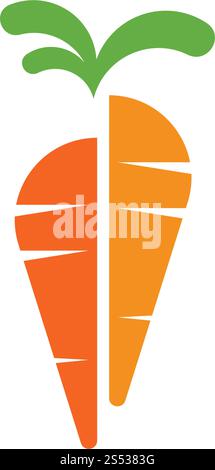 carrot ilustration logo vector template Stock Vector