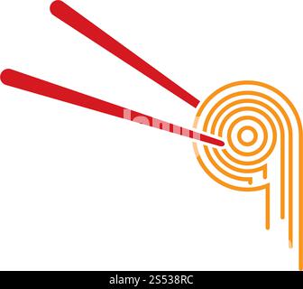noodle logo  design vector ilustration template Stock Vector
