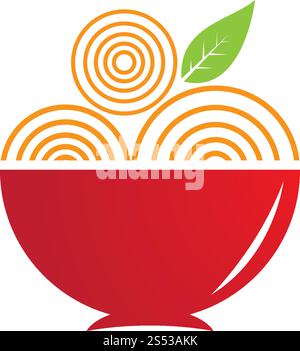noodle logo  design vector ilustration template Stock Vector