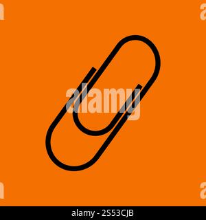Clamp Icon. Black on Orange Background. Vector Illustration. Stock Photo