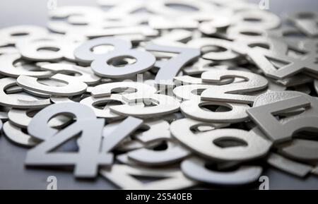 Mathematics background made with solid numbers - Closeup view. Mathematics background made with solid numbers Stock Photo
