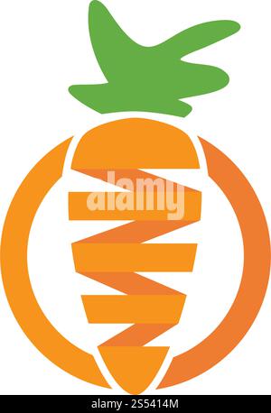 carrot ilustration logo vector template Stock Vector
