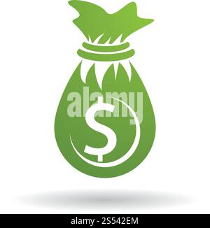 Business acounting money bag logo vector template Stock Vector