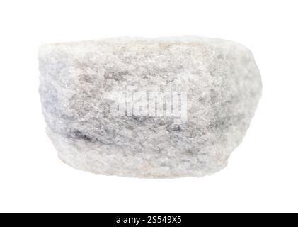 closeup of sample of natural mineral from geological collection - raw Marble rock isolated on white background. raw Marble rock isolated on white Stock Photo