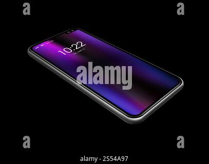 All screen digital realistic blank smartphone mockup isolated on white ...