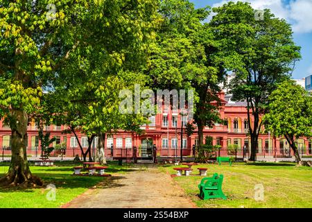 The Red House, the seat of Parliament of Trinidad and Tobago in Port of Spain. Trinidad and Tobago is the southernmost island country in the Caribbean Stock Photo