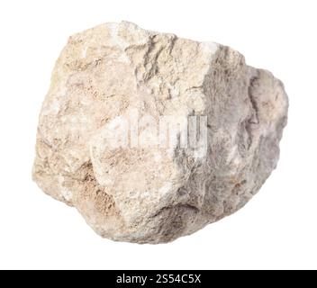 closeup of sample of natural mineral from geological collection - unpolished Marl stone isolated on white background Stock Photo