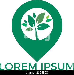 GPS garden vector logo design. GPS icon. Navigation vector logo. Navigation vector icon. Stock Vector