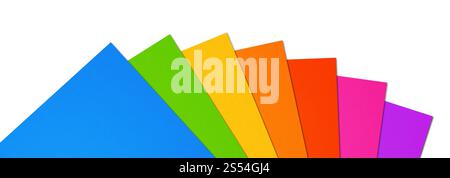 Colorful rainbow Blank A4 paper sheet banner isolated on white background. Colorful rainbow Blank A4 paper sheet banner background Stock Photo