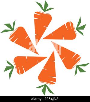 carrot ilustration logo vector template Stock Vector