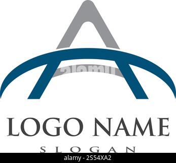 A letter, bridge ilustration logo vector template Stock Vector