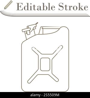 Fuel Canister Icon. Editable Stroke Simple Design. Vector Illustration. Stock Vector