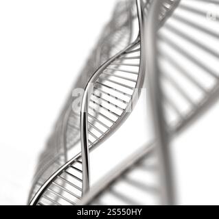 Image of DNA strand against colour background Stock Photo