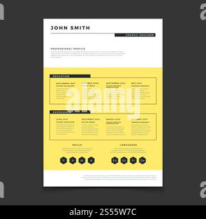 Cv form template. Professional resume stylish elegance template. Letter simple cover vector mockup. Illustration of cv interview candidate, profile with experience and education. Cv form template. Professional resume stylish elegance template. Letter simple cover vector mockup Stock Vector