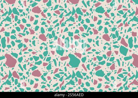 Terrazzo flooring pattern. Texture classic floor in Venetian style natural stone. Modern minimalistic floor tile for interior decoration. Trendy Stock Photo
