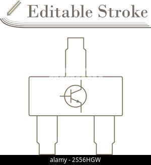Smd Transistor Icon. Editable Stroke Simple Design. Vector Illustration. Stock Vector
