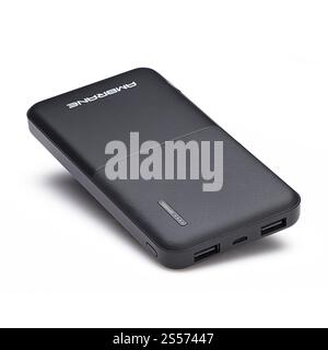 Compact and Durable Power Bank with Textured Photography Stock Photo