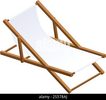 Chaise lounge icon. Isometric of chaise lounge vector icon for web design isolated on white background. Chaise lounge icon, isometric style Stock Vector