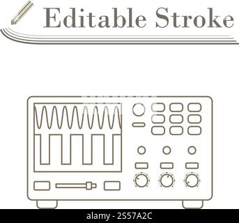Oscilloscope Icon. Editable Stroke Simple Design. Vector Illustration. Stock Vector