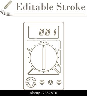 Multimeter Icon. Editable Stroke Simple Design. Vector Illustration. Stock Vector